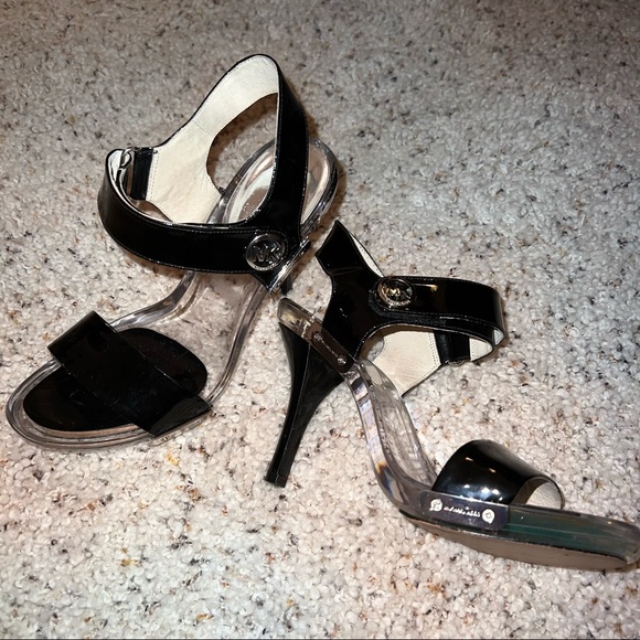 Michael Kors Leather Black Clear Heels - Picture 7 of 8